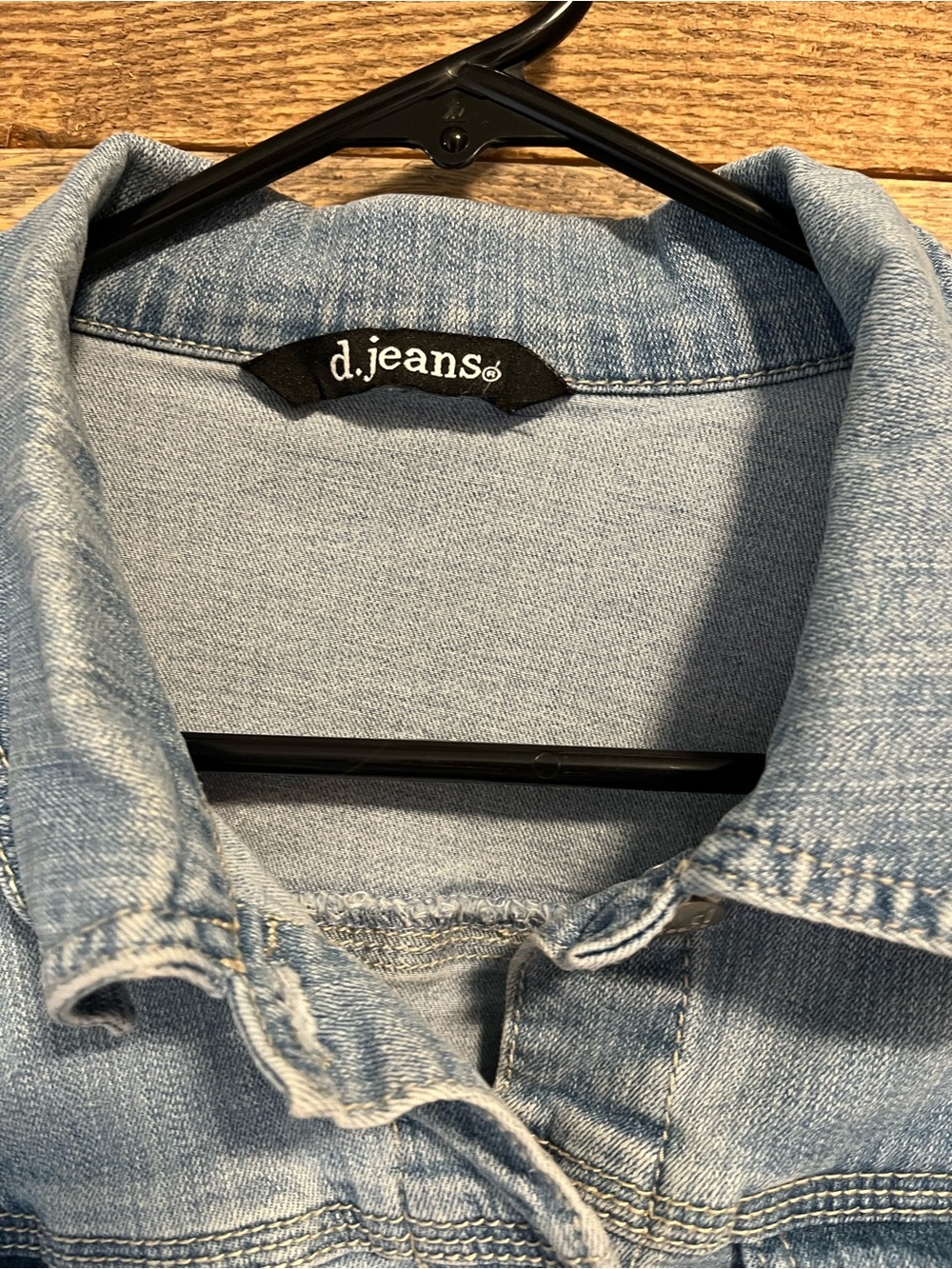d. jeans Faded Light Blue Distressed Denim Jacket - Picture 3 of 5